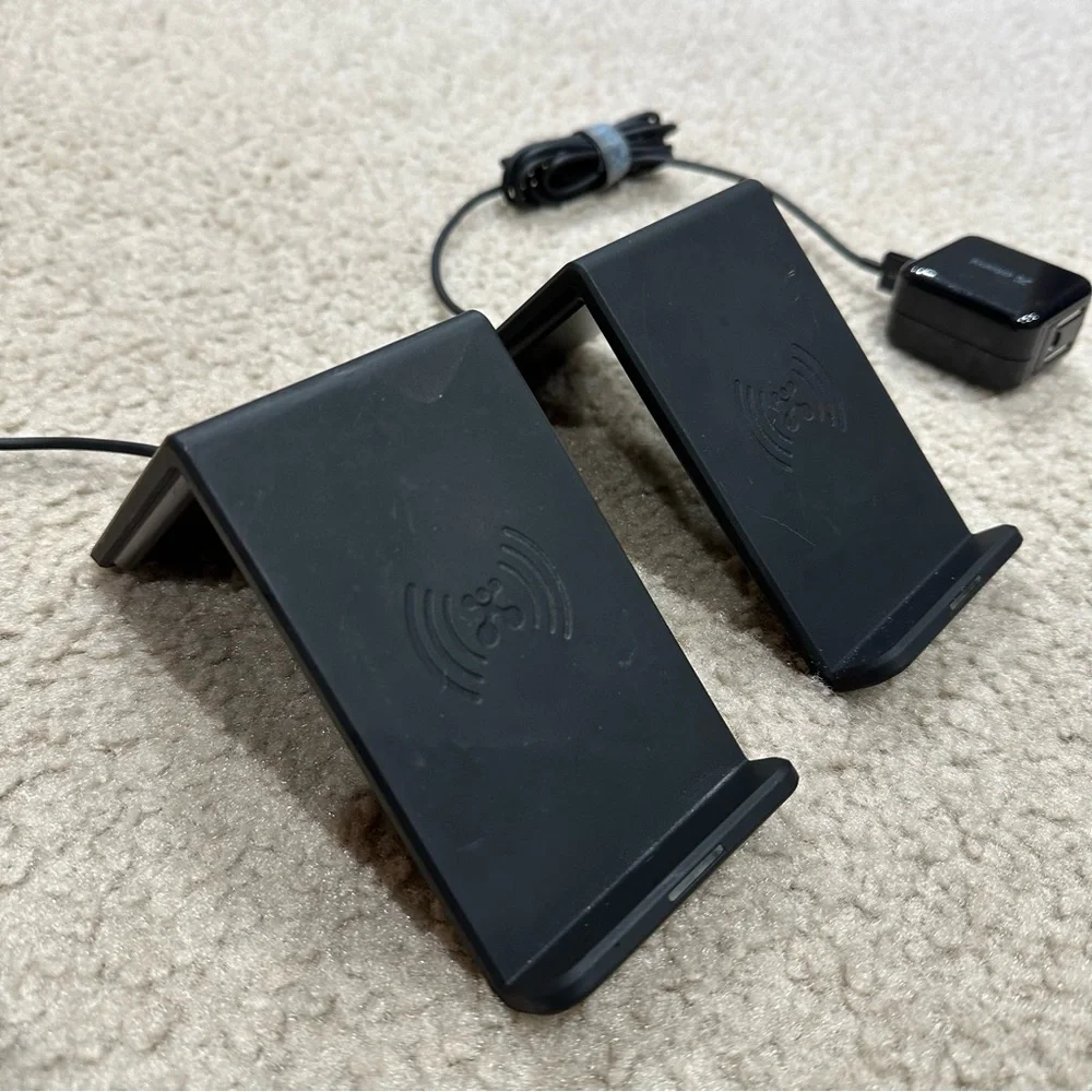 Set of 2 Atomi Qi Wireless Charge Stand Smartphone Chargers